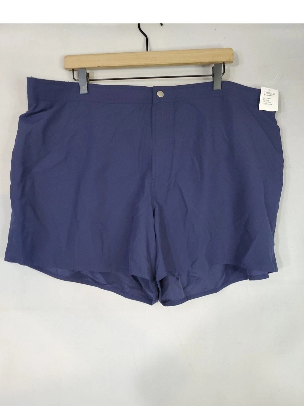Tropical Escape Women's Size 24W Swim Shorts Navy Blue Bottom Lined - NEW